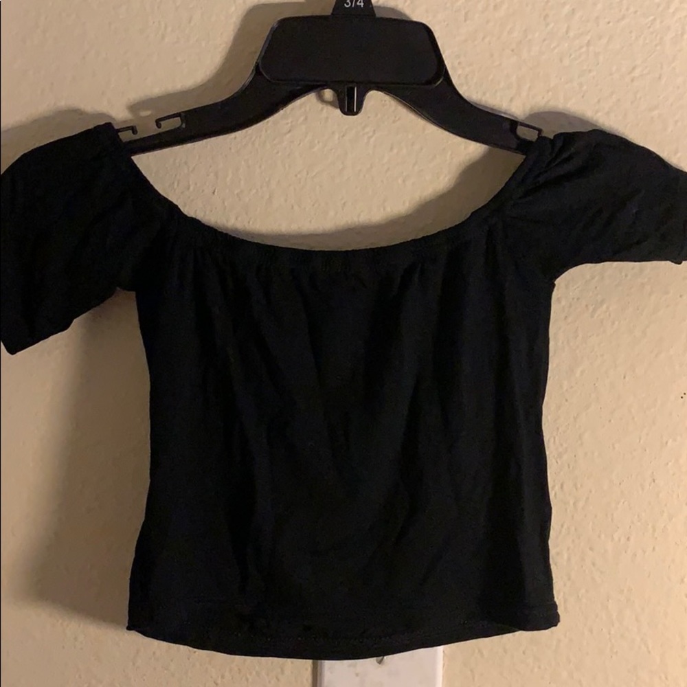 Black off the shoulder top